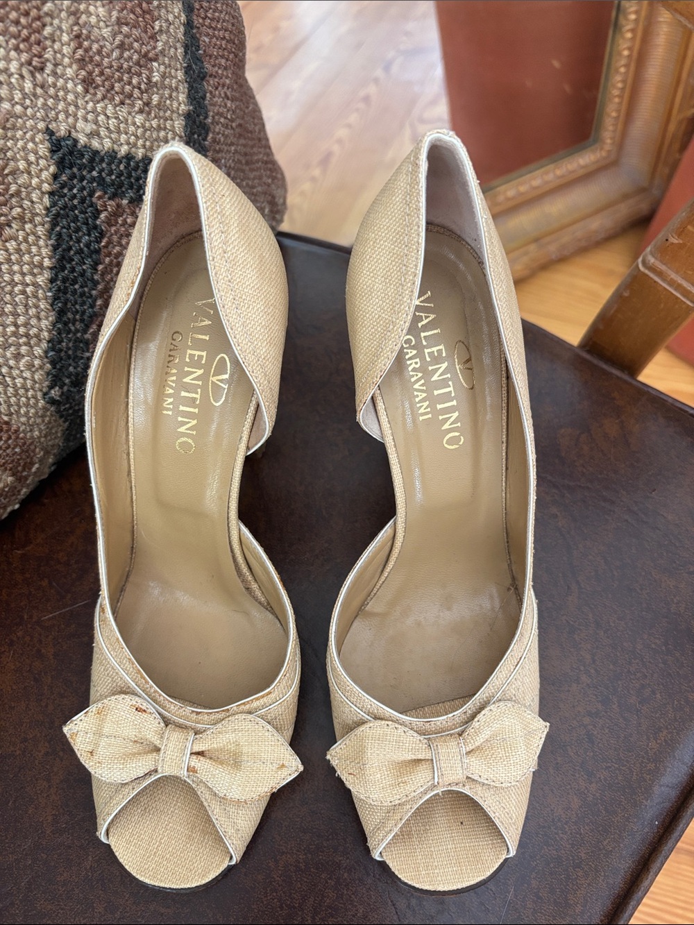 Valentino Garavani D'Orsay Open-Toe Pumps with Bow